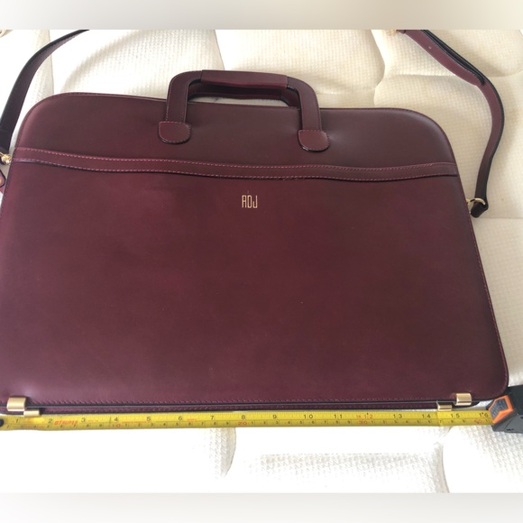 Vintage Mark Cross Italy Burgundy Leather Briefcase w/  Gold Hardware - Picture 15 of 15